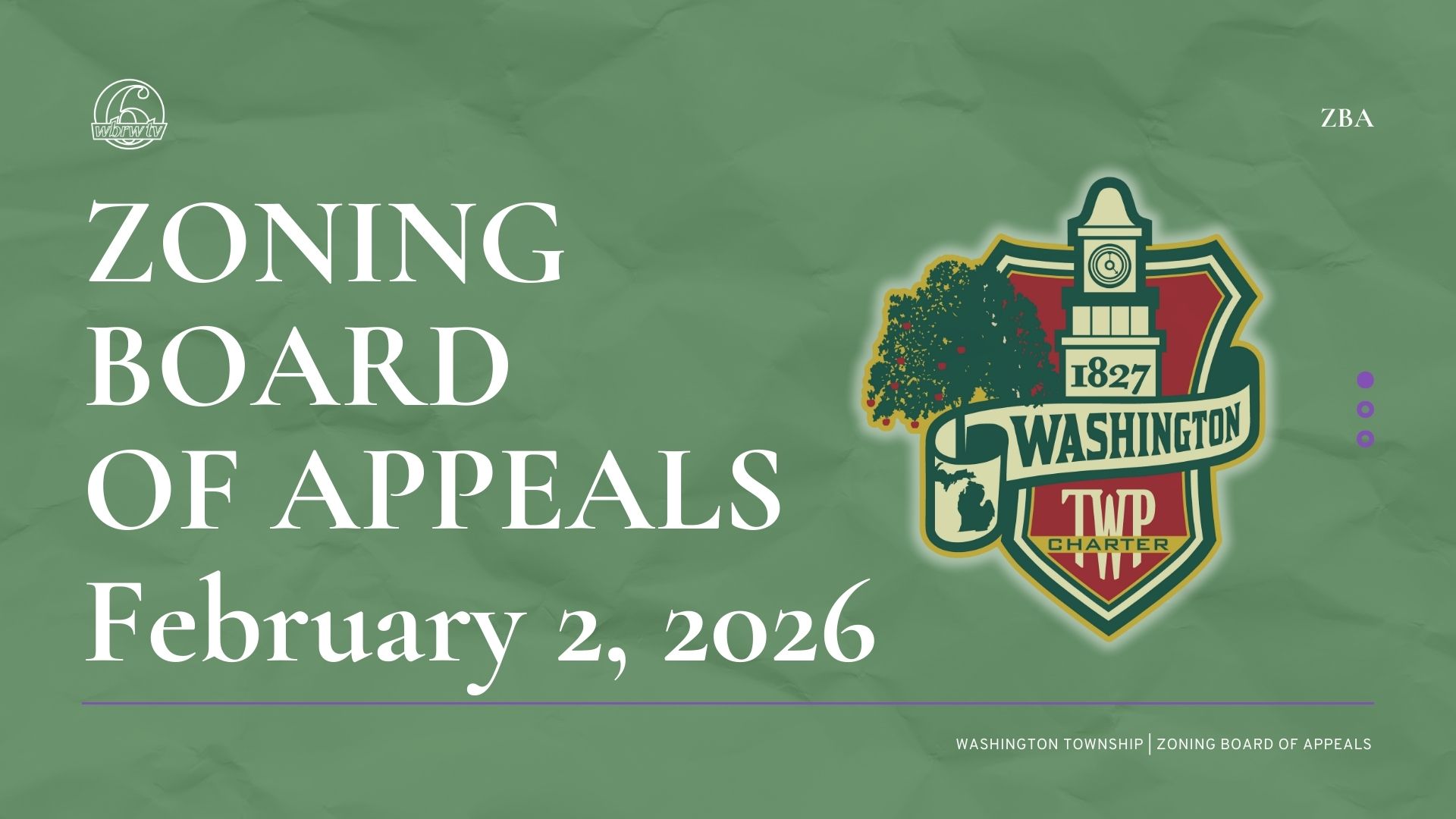 Thumbnail image for Washington Township ZBA - Feb. 2, 2026