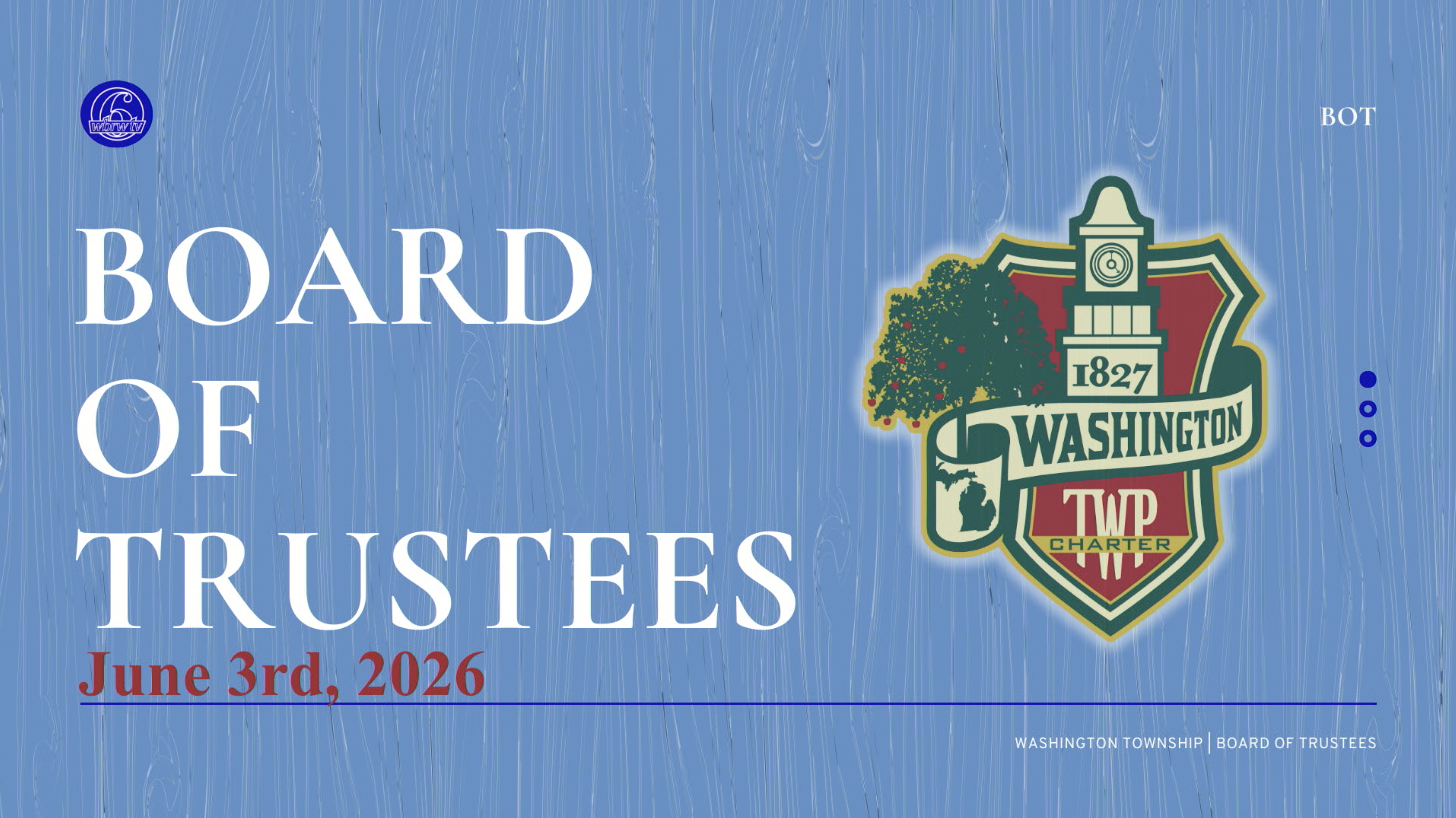 Thumbnail image for Washington Township Board of Trustees June 3rd, 2026