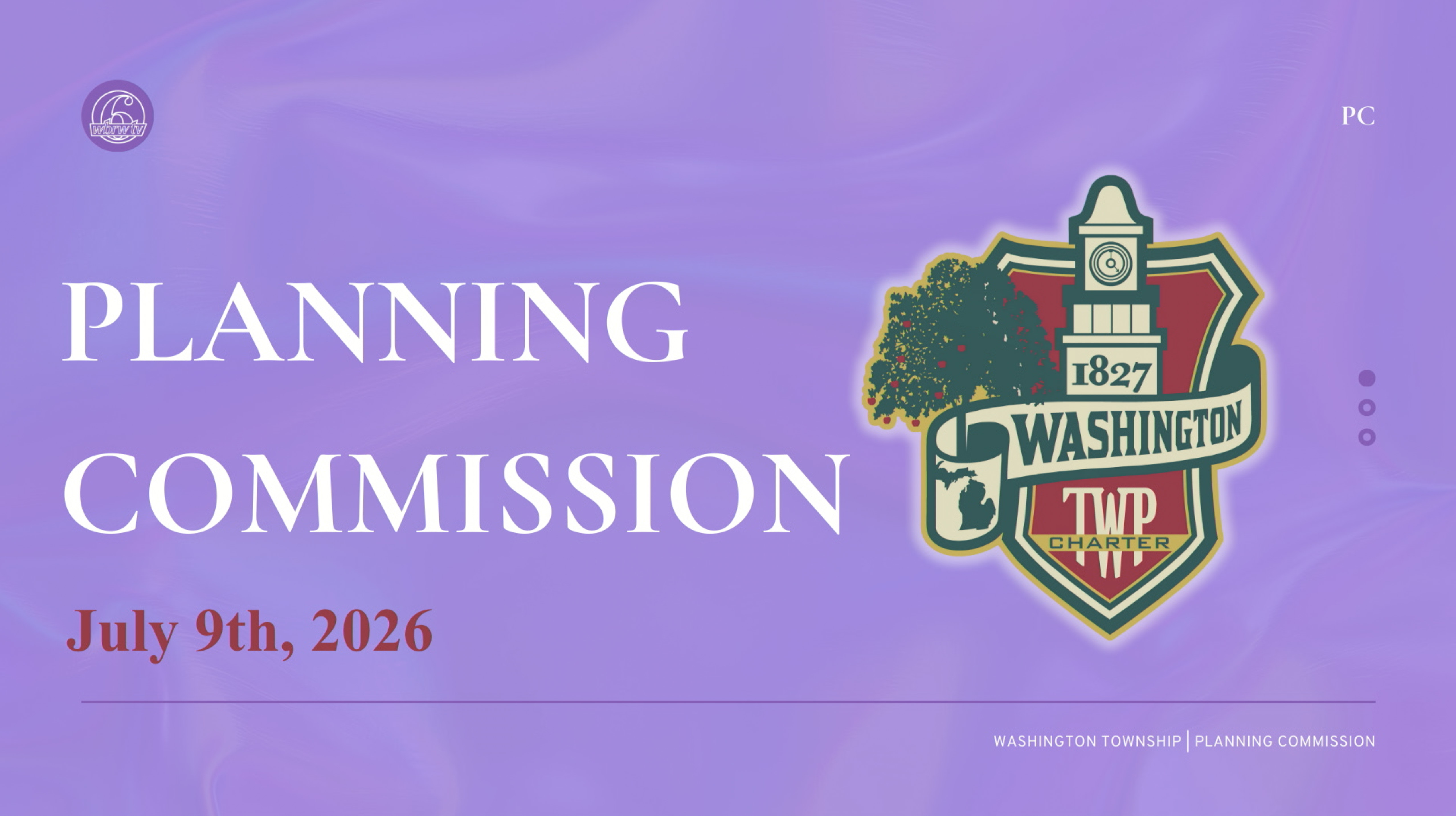 Thumbnail image for Washington Twp Planning Commission July 9th, 2026